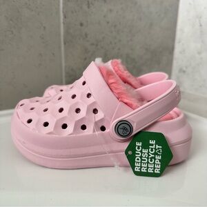 Joybees Varsity Lined Pink Clogs Size 8